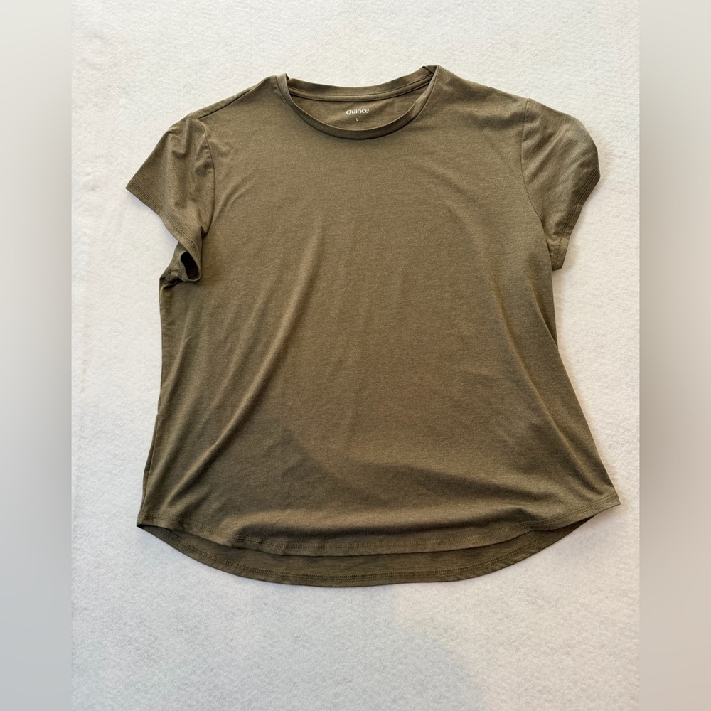 Quince Brown Short Sleeve Crewneck Tee Size L Soft Minimalist Basic